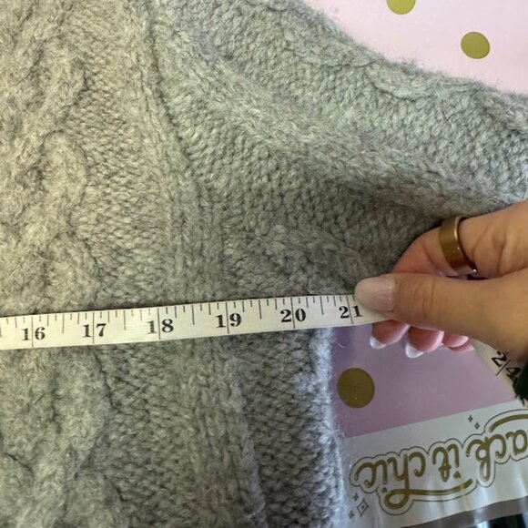 Zara Silver Bead Embellished Cable Knit Sweater - Small - Picture 12 of 13